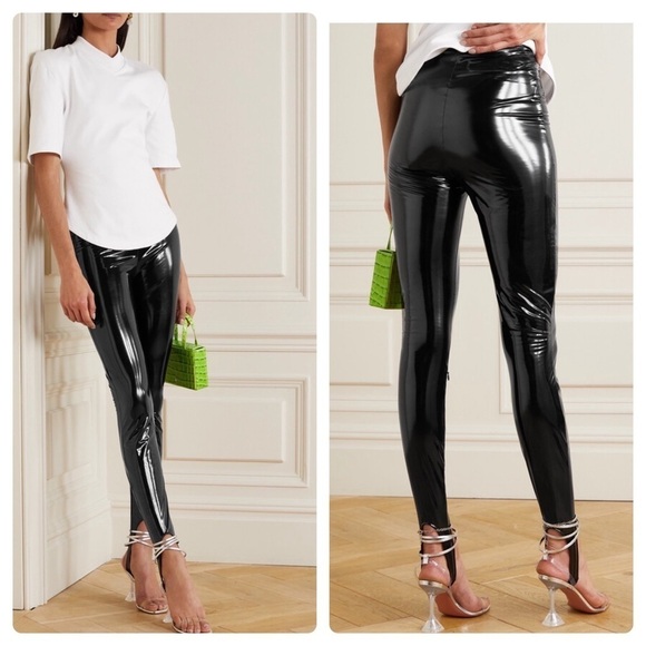 Amina Muaddi Pants - Amina Muaddi x Wolfrod Latex Stirrup Leggings 🖤 sz 6 NWOT